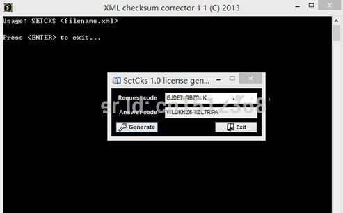 cat xml checksum + keygen