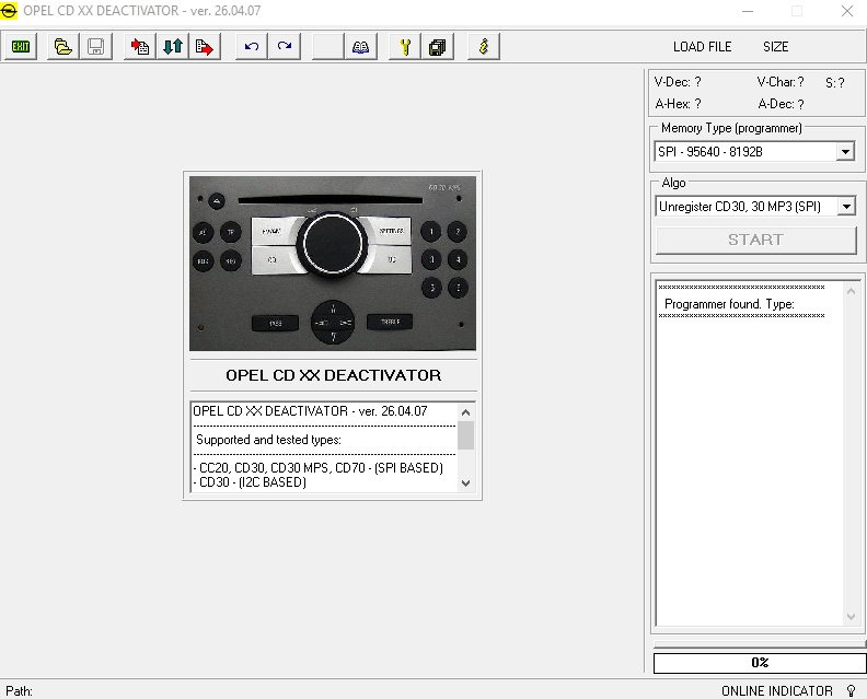 Opel Radio CD XX Deactivator